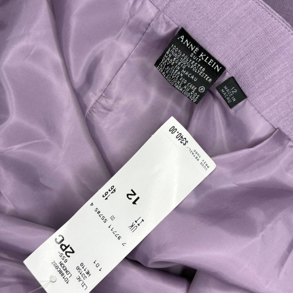 NWT Anne Klein Lavender‎ Belted Preppy Business Office Lined Pencil Skirt Sz 12 - Picture 6 of 6